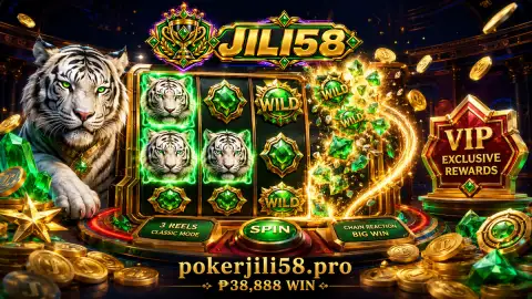 JILI58 slot reel close-up as the symbols begin to slow and become clearer