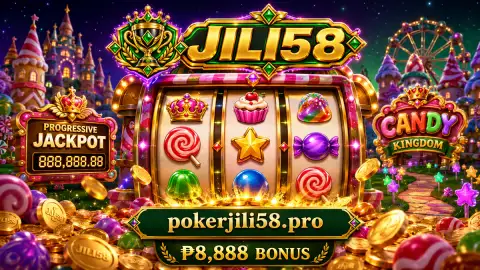 Settled JILI58 slot reels with crisp gem, seven, wheel and card-style motifs